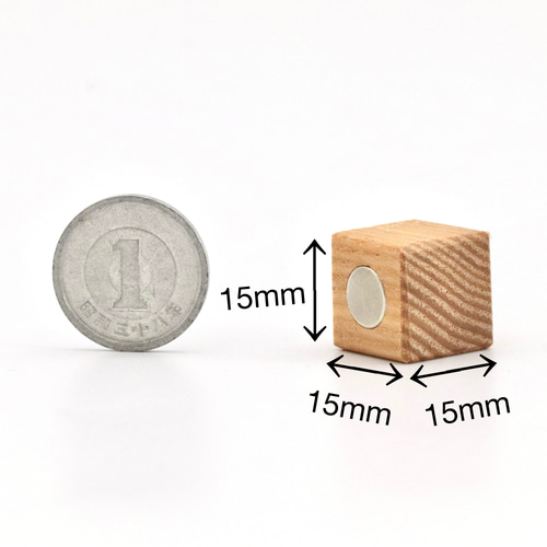 シンプルな木製キューブマグネット 〈ウォールナット10個〉無垢