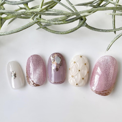 No.56 ぷっくりキルティング×マグネットネイル /ネイルチップ