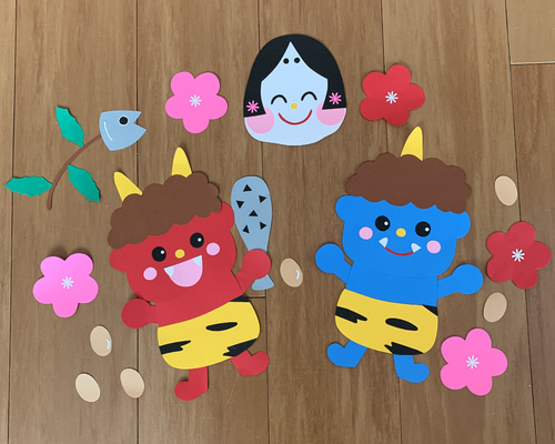 壁面飾り　雷坊や 節分☆鬼☆壁面☆飾り☆保育 型紙 SMILE 通販 13376336｜Creema