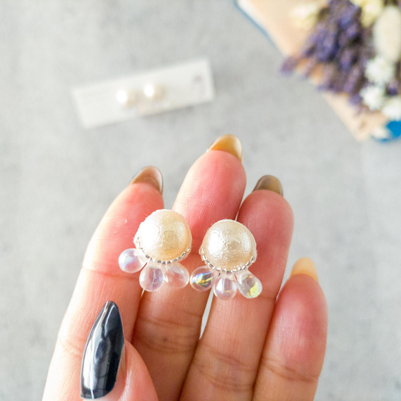 《ビーズ刺繍キット》クラゲのピアス/イヤリング 人気・おすすめ｜使いやすい・旅行におすすめ 品質保証 全国発送 正規品・日本国内発送・安心保証付き