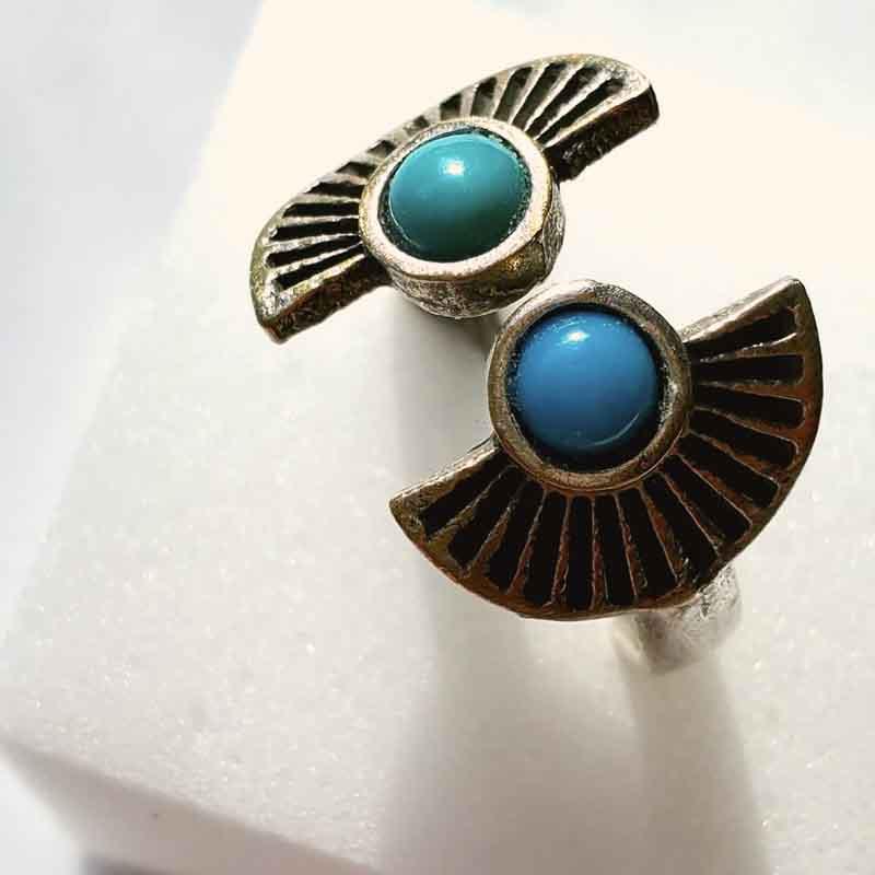 キングマン・アリゾナターコイズリング～ハーフムーン【1個売り】