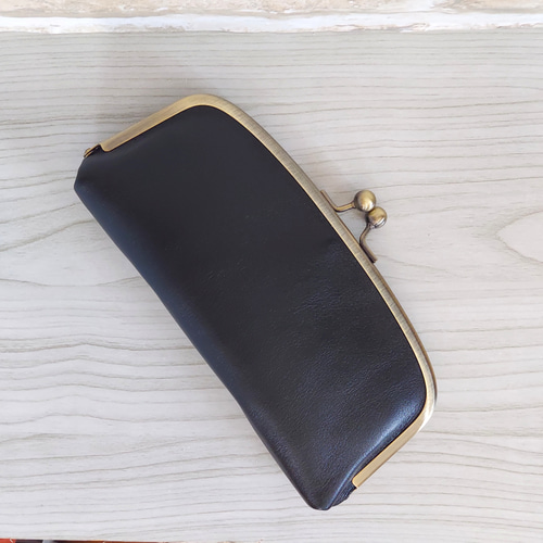 親子がま口長財布【ブラック】 長財布 crescere 通販｜Creema(クリーマ)