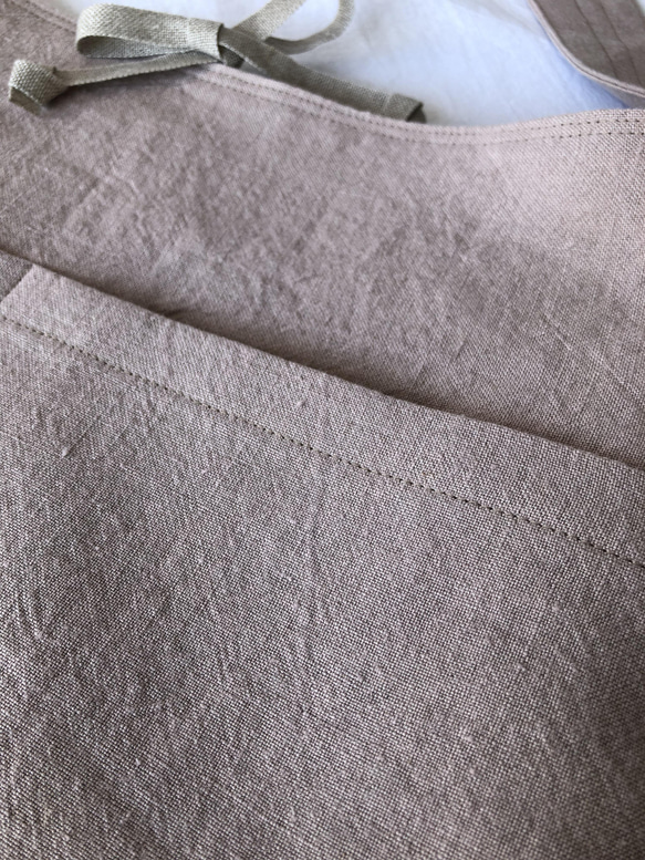 ヴィンテージライクリネンの洗えるショルダーバッグ　薄墨桜 13枚目の画像