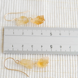 粗石黃水晶兩顆石耳環 14kgf 第6張的照片