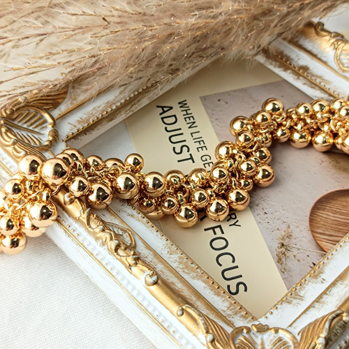 ゴールド】【10cm】【大ぶり】高品質メッキ CCBボール チェーン