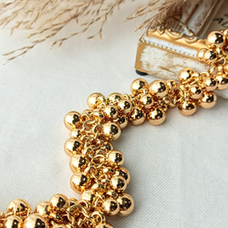 ゴールド】【10cm】【大ぶり】高品質メッキ CCBボール チェーン