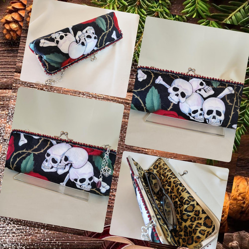 薔薇とドクロ☆メガネケース、ペンケース、ポーチ アレキサンダー  