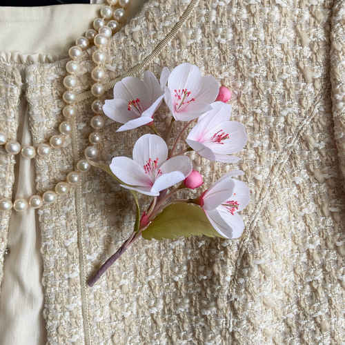 布花 サクラ ソメイヨシノ 桜 一枝のコサージュ コサージュ orionの
