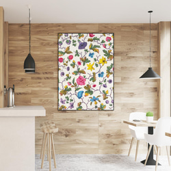 【NO.350】カラフルなボタニカルのフラワーアートポスター☆花植物パターン模様お洒落可愛い上品アンティーク雑貨A3A2 10枚目の画像