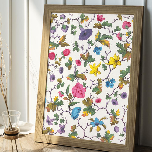 NO.350】カラフルなボタニカルのフラワーアートポスター☆花植物