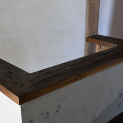 シャビーな受カウンター　レジカウンター　美容室　カフェ　エステ　アンティーク　木製　モルタル　サイズーダー　レセプション 5枚目の画像