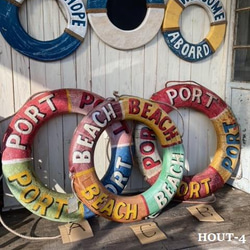 アンティークの浮き輪  マリン オブジェ ディスプレイ アンティークの浮き輪 マリン オブジェ ディスプレイ