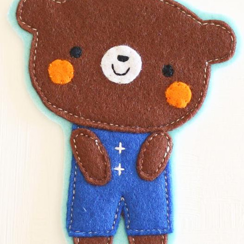 入園・入学準備に＊くまくんの大きいフェルトワッペン 名入れ 色変更