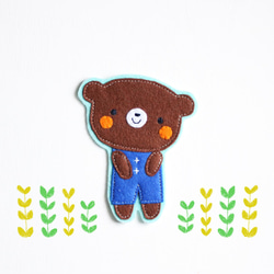 入園・入学準備に＊くまくんの大きいフェルトワッペン 名入れ 色変更