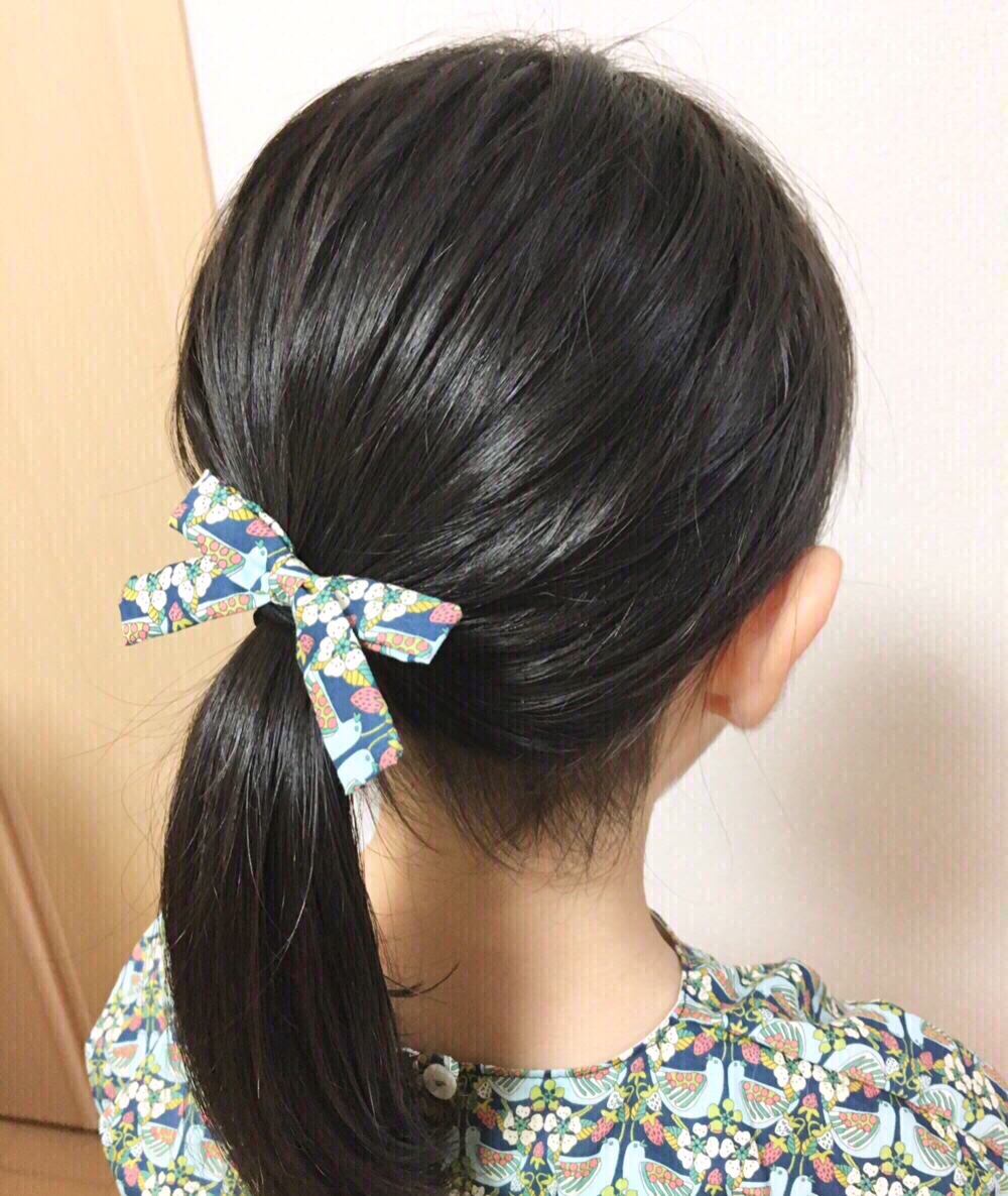 Com - リバティのリボンヘアゴム アナベラ ネオン 受注製作 