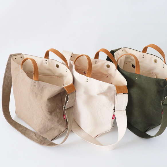 L・ボーイッシュショルダーtotebag／army duck 14枚目の画像