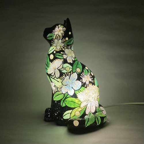 猫型ランプシェード(銀梅花 ) スタンドライト・テーブルランプ 猫