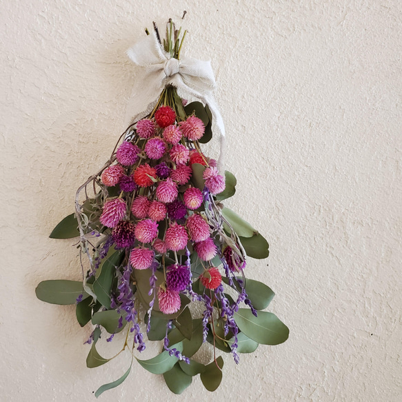 千日紅のスワッグ☆小さめ [送料込み] スワッグ GREEN ROSE 通販