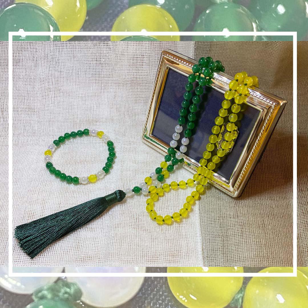 【カルセドニー】マーラー ネックレス＆ブレスレット　アクセサリー