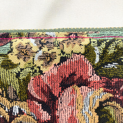 ✧ 英国婦人の庭園シリーズ✧ ポーチ 深緑 アンティーク バラ ゴブラン調　タッセル 8枚目の画像