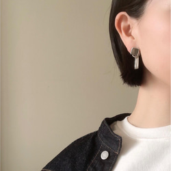 shell button × chain pierce/earring 2枚目の画像