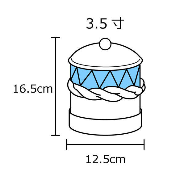 【受注製作品】灯台の骨壺カバー（白) + 岬マット　3.5寸用セット 4枚目の画像