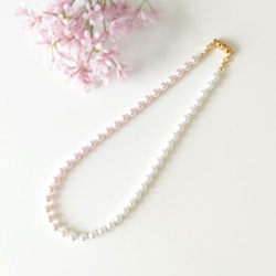 《ネックレス》Two colors pearl/Pink 1枚目の画像