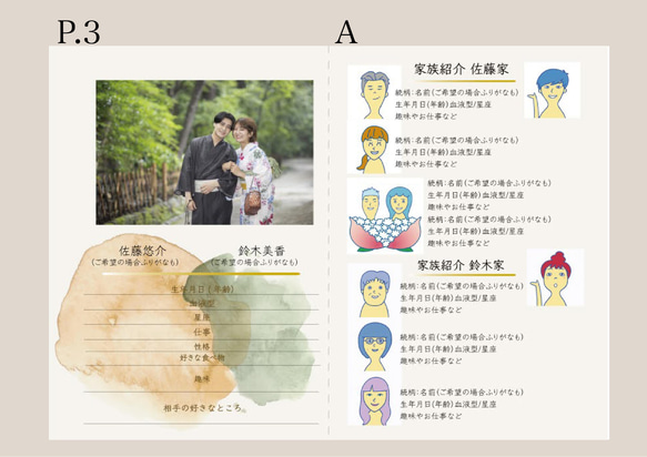 【データのみ作成】両家顔合わせしおり　セミオーダー　結婚式　結納　プレ花嫁　 5枚目の画像