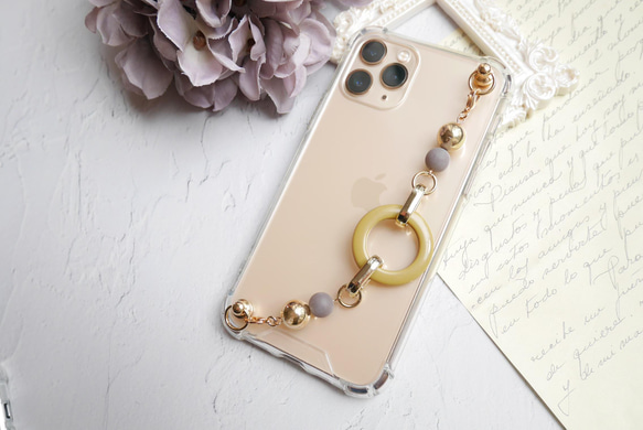 マスタードフープのキーリングハンガー　スマホケース　iPhoneケース　全機種　スマホチェーン 4枚目の画像