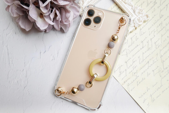 マスタードフープのキーリングハンガー　スマホケース　iPhoneケース　全機種　スマホチェーン 5枚目の画像