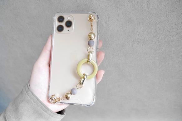 マスタードフープのキーリングハンガー　スマホケース　iPhoneケース　全機種　スマホチェーン 3枚目の画像