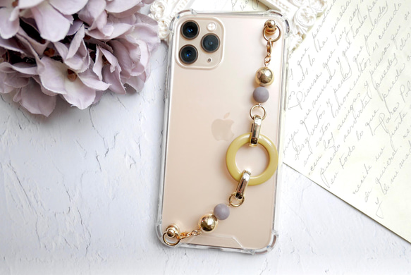 マスタードフープのキーリングハンガー　スマホケース　iPhoneケース　全機種　スマホチェーン 1枚目の画像