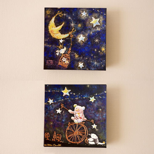 アートキャンバスパネル(手彩色）・こぐま座 イラスト 大森みき子 通販