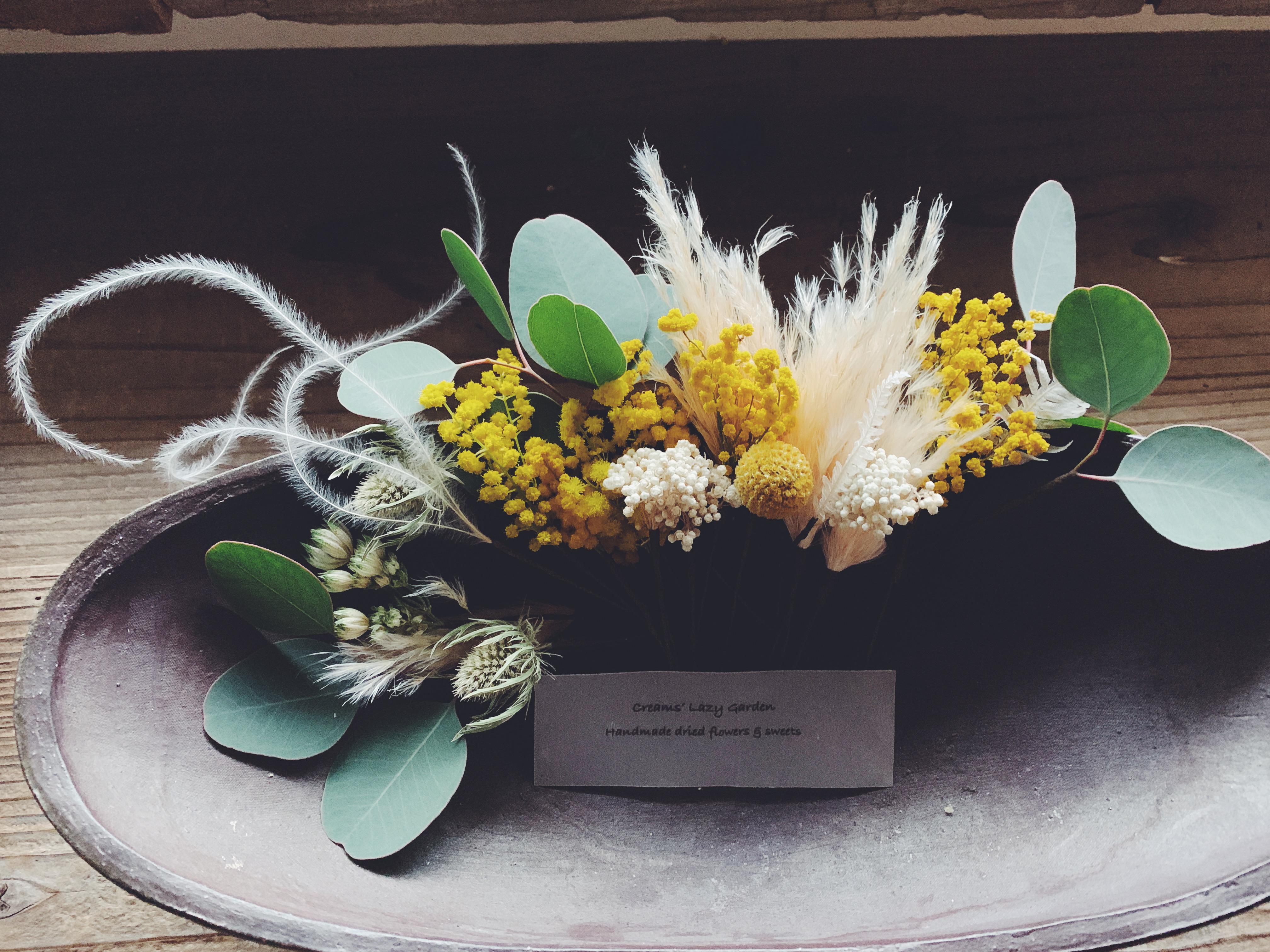 50 Dreird flowers /ミモザとポポラスのヘッドドレス