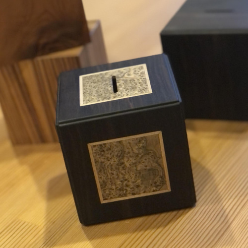 象嵌入り黒檀 貯金箱 おしゃれ雑貨 その他インテリア雑貨 MINORU工房