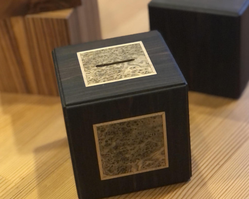 象嵌入り黒檀 貯金箱 おしゃれ雑貨 その他インテリア雑貨 MINORU工房