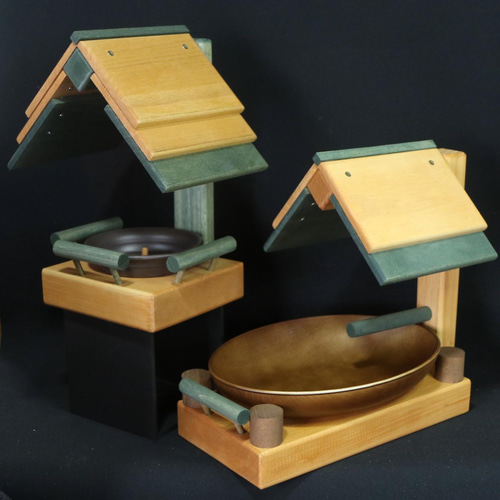 ことりのオアシス バードバス＆カフェ 2点セット♪ ライトオーク