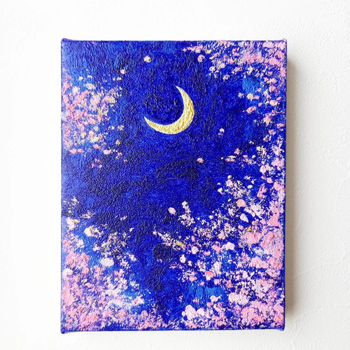 絵画☆原画（1点限り）「光をつかむ花」（アクリル水彩画 2021年