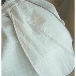 【コットン綿混】ジャガード織り　コクーンスカート　ウエストゴム　ポケット付き【春秋】グレー 8枚目の画像
