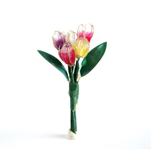 【3月誕生月花】チューリップのブーケブローチ 9枚目の画像