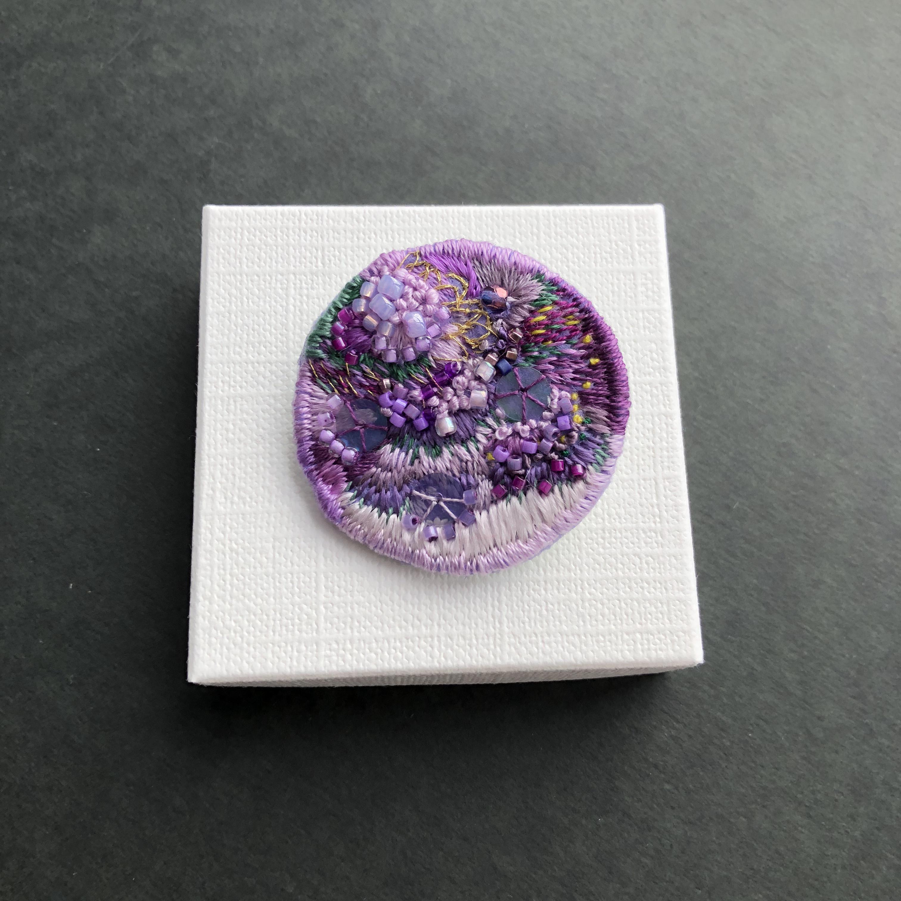 滅紫色　葡萄　ビーズ　刺繍　ポイント柄　美品 パチ子（プロフ必読）様　袋帯