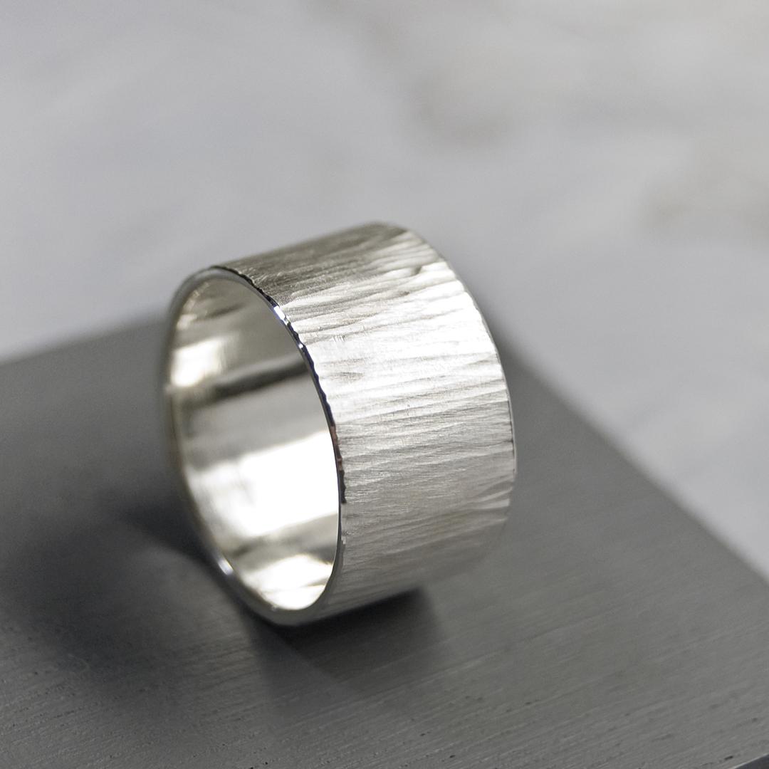つや消し縦槌目 シルバーフラットリング 10.0mm幅 MATTE VERTICAL｜SILVER RING｜672