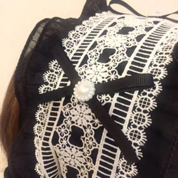ハンドメイド ヘッドドレス カチューシャ ロリータ 黒ベース 4枚目の画像