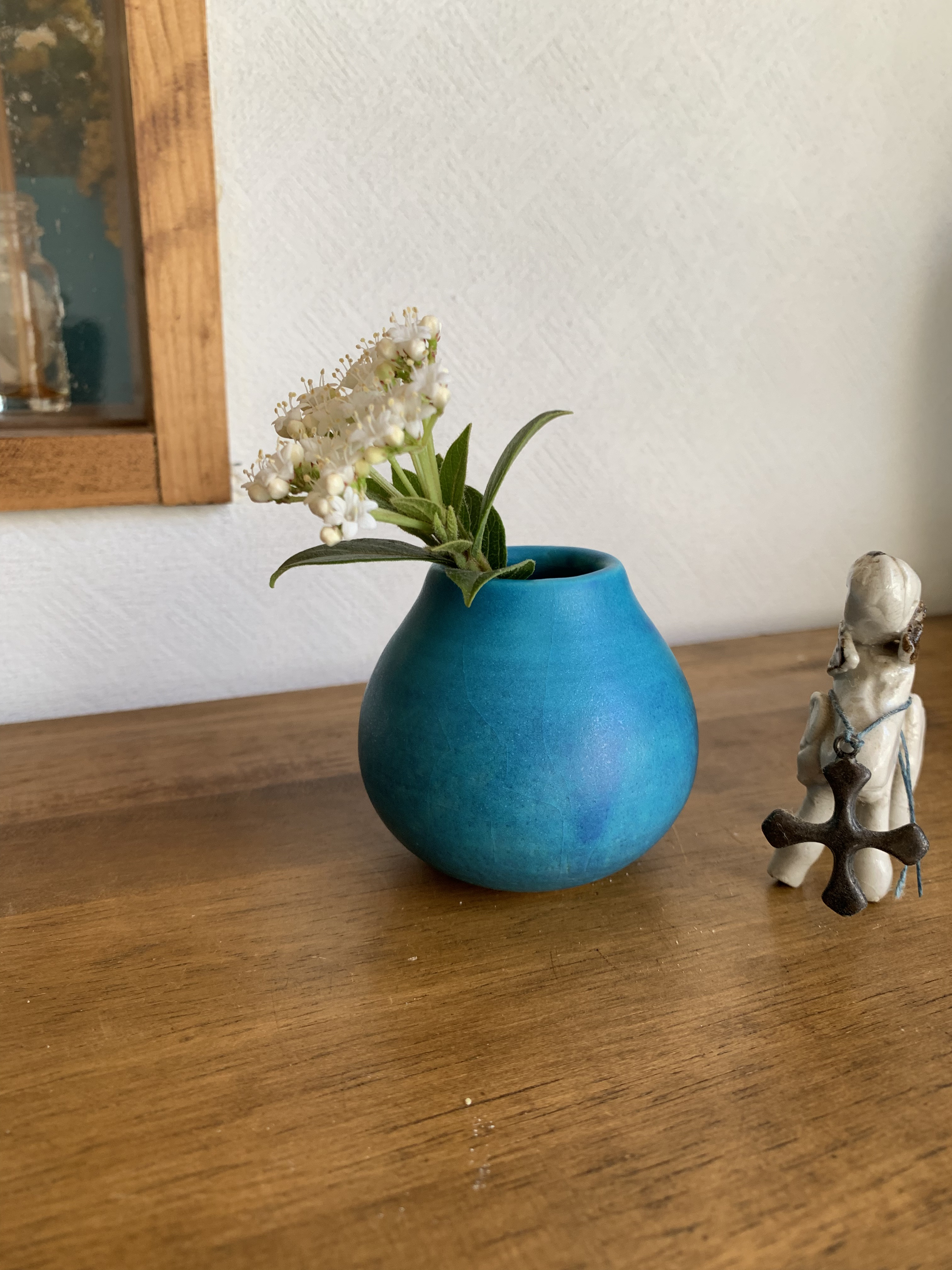 ちいさい花瓶f ターコイズブルー 一輪挿し・花瓶・花器 mayumi