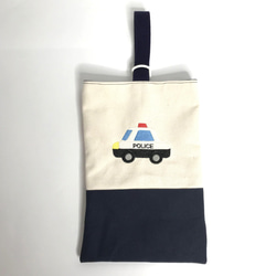 入園入学準備　刺繍　レッスンバッグ　シューズ入れ　体操服袋　消防車救急車パトカー　3点セット 6枚目の画像