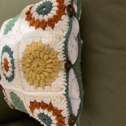 クッションカバー 45×45 おしゃれ ニット クロシェット かぎ針