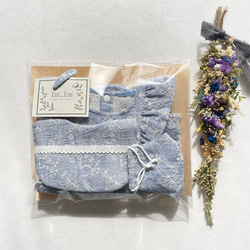 花柄刺繍の出産祝い❀親子コーデセット❀ラッピング無料 1枚目の画像
