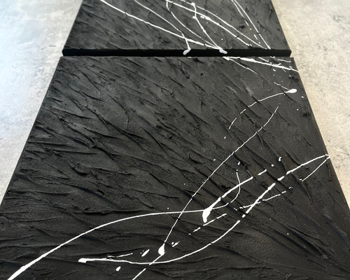 現代アート 2枚セット 30×30㎝ モダン 抽象画 アートパネル