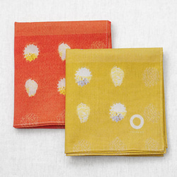 【免費包裝】帶有讓人想起大海的陽光圖案的手帕也可以用作迷你圍巾！頭巾/橙色【貝殼】 第8張的照片