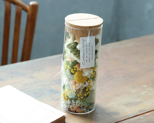 ドライフラワーガラスボトル 縦長 ドライフラワー お花とアクセサリー